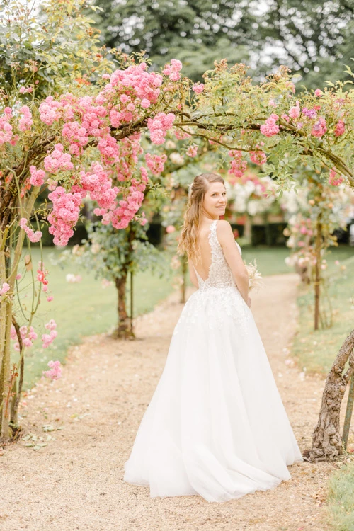 robe événement rose marron gris